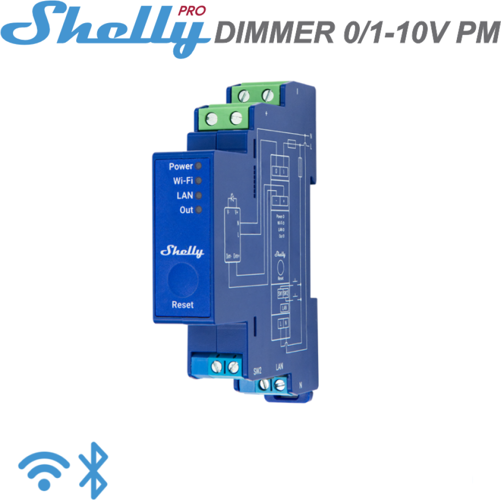Shelly Pro Dimmer 0/1-10V PM - EAN 3800235268209 Shelly Pro Dimmer 0/1-10V PM - EAN 3800235268209