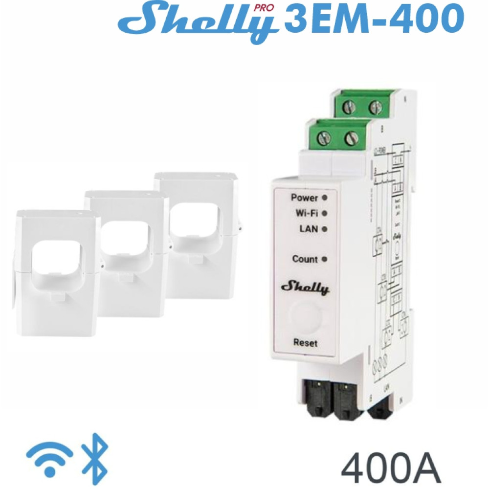 Shelly Pro 3EM 400A - EAN 3800235268117 Shelly Pro 3EM 400A - EAN 3800235268117