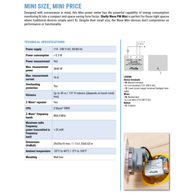 Shelly Qubino Wave PM Mini - EAN 3800235269152