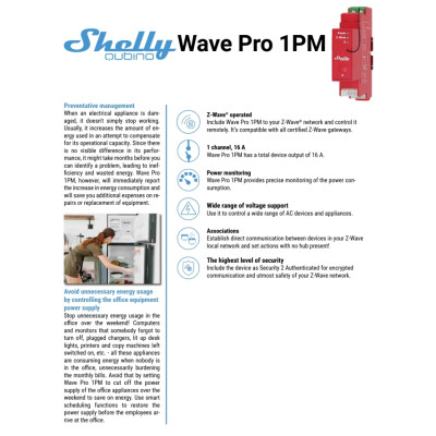 Shelly Qubino Wave Pro 1PM - EAN 3800235269107