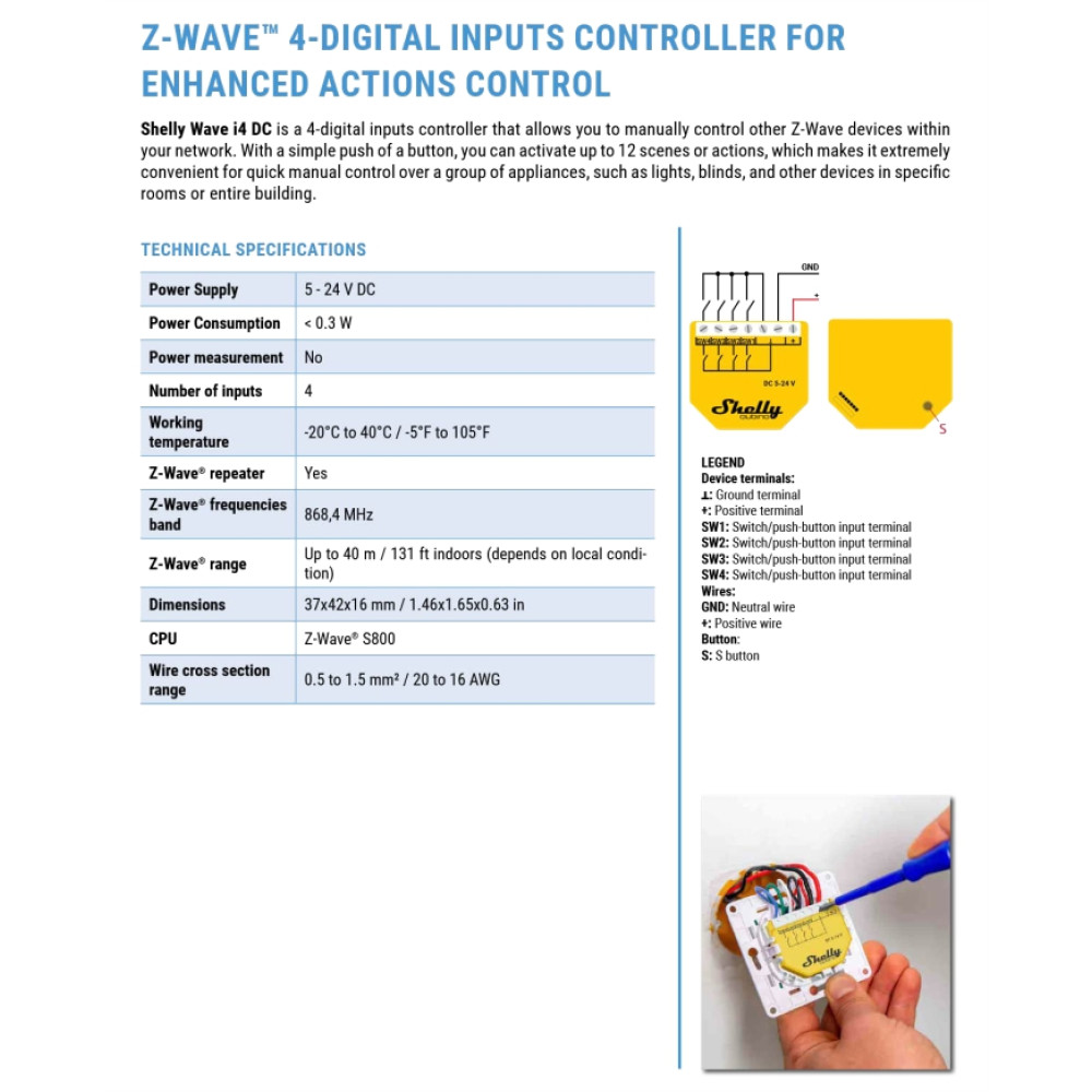 Shelly Qubino Wave i4 DC - EAN 3800235269084