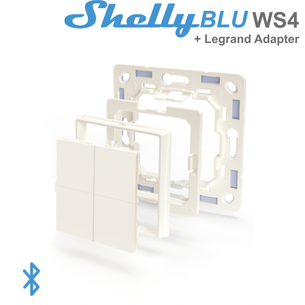 Shelly BLU WS4 + Legrand Adapter - EAN 3800235266892 Shelly BLU WS4 + Legrand Adapter - EAN 3800235266892