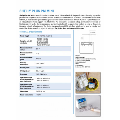 Shelly PM Mini Gen3 - EAN 3800235261613 Shelly PM Mini Gen3 - EAN 3800235261613