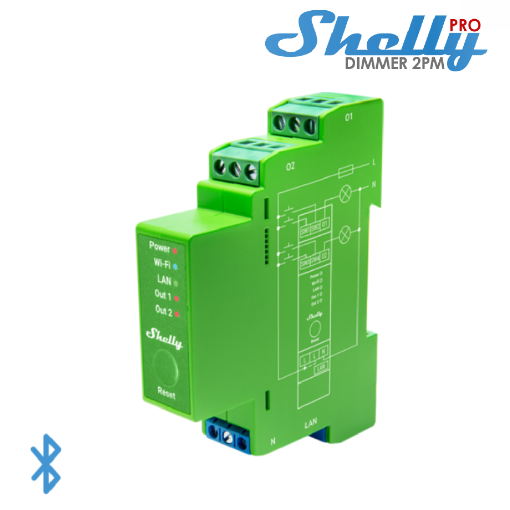 Shelly Pro Dimmer 2PM - EAN 3800235268179 Shelly Pro Dimmer 2PM - EAN 3800235268179