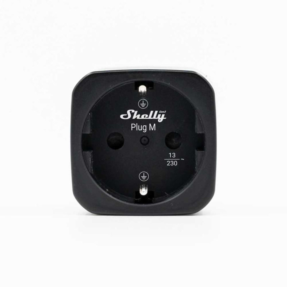 Shelly Plug M Gen3 2-pack (13A - 3000 W) - Μαύρο