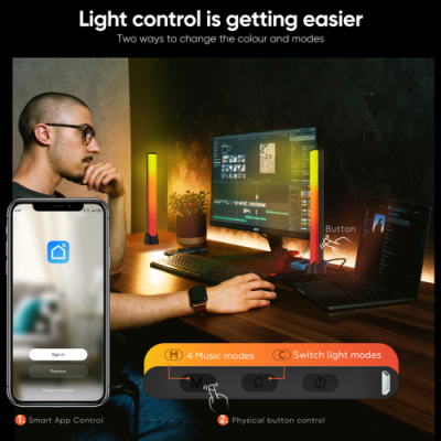EL171905 | SMART LED COLUMN|2*2.5W=5W|30*LED RGB|SYMPHONY TUYA BLUETOOTH VERSION|{enjoysimplicity}™ EL171905 | SMART LED COLUMN|2*2.5W=5W|30*LED RGB|SYMPHONY TUYA BLUETOOTH VERSION|{enjoysimplicity}™