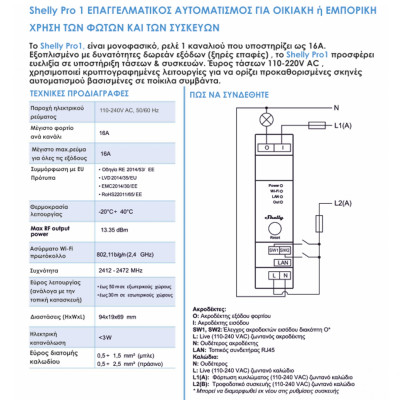 Shelly PRO 1 - EAN 3800235268001 Shelly PRO 1 - EAN 3800235268001