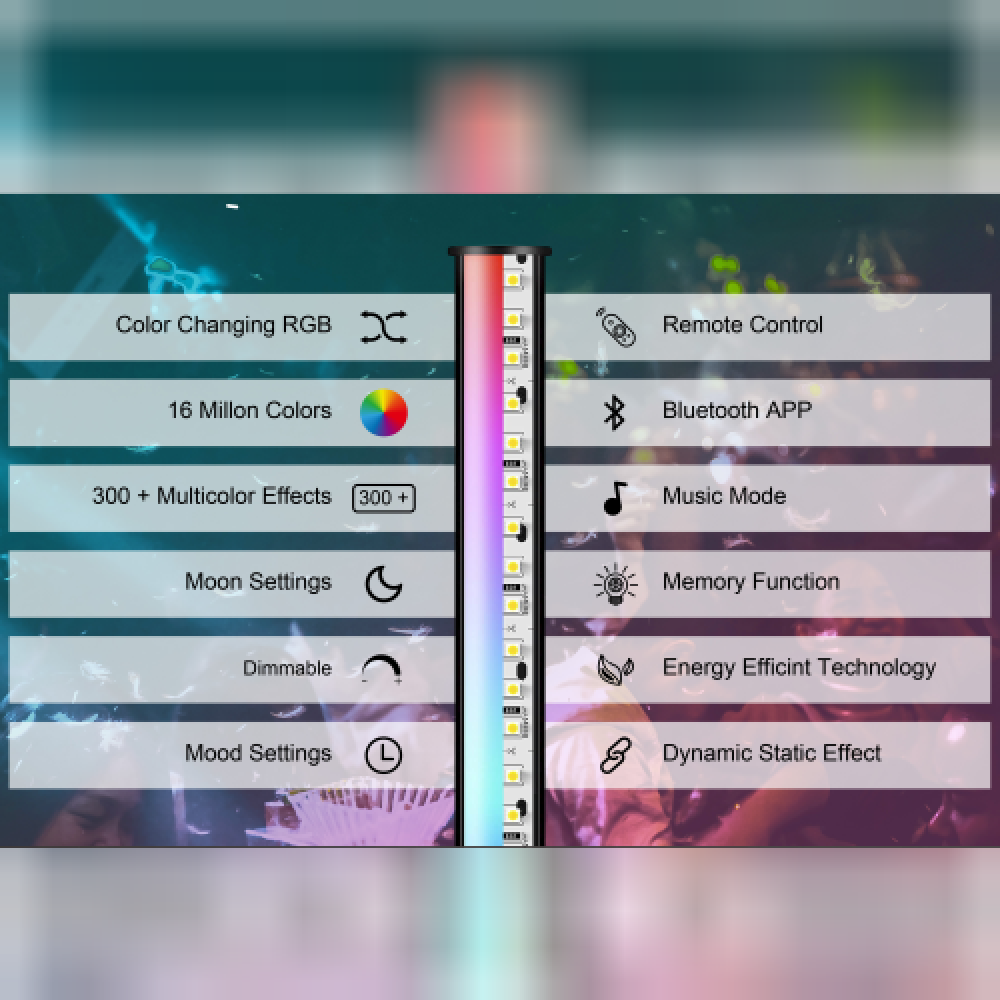 EL171901 | LED CORNER COLUMN|12W|RGB|Regular infrared 52keys+1RF touch voice control|{enjoysimplicity}™ EL171901 | LED CORNER COLUMN|12W|RGB|Regular infrared 52keys+1RF touch voice control|{enjoysimplicity}™