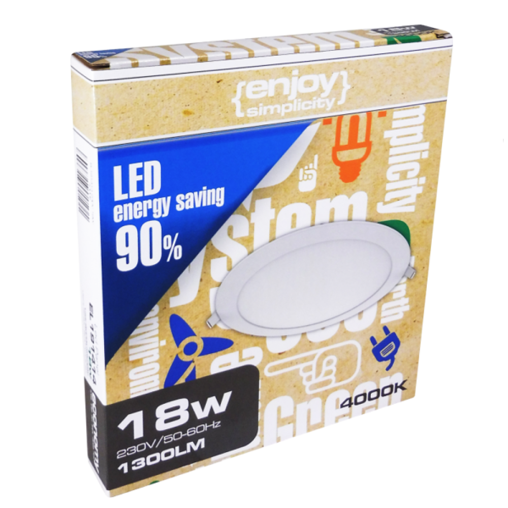 EL191414 | LED small Panel Φ215x19mm|18W|4000k|1300lm|{enjoysimplicity}™ EL191414 | LED small Panel Φ215x19mm|18W|4000k|1300lm|{enjoysimplicity}™