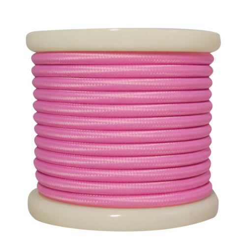 EL330025 | Textile Cable 2x0.75mm²- ρολό 10mt – Ροζ