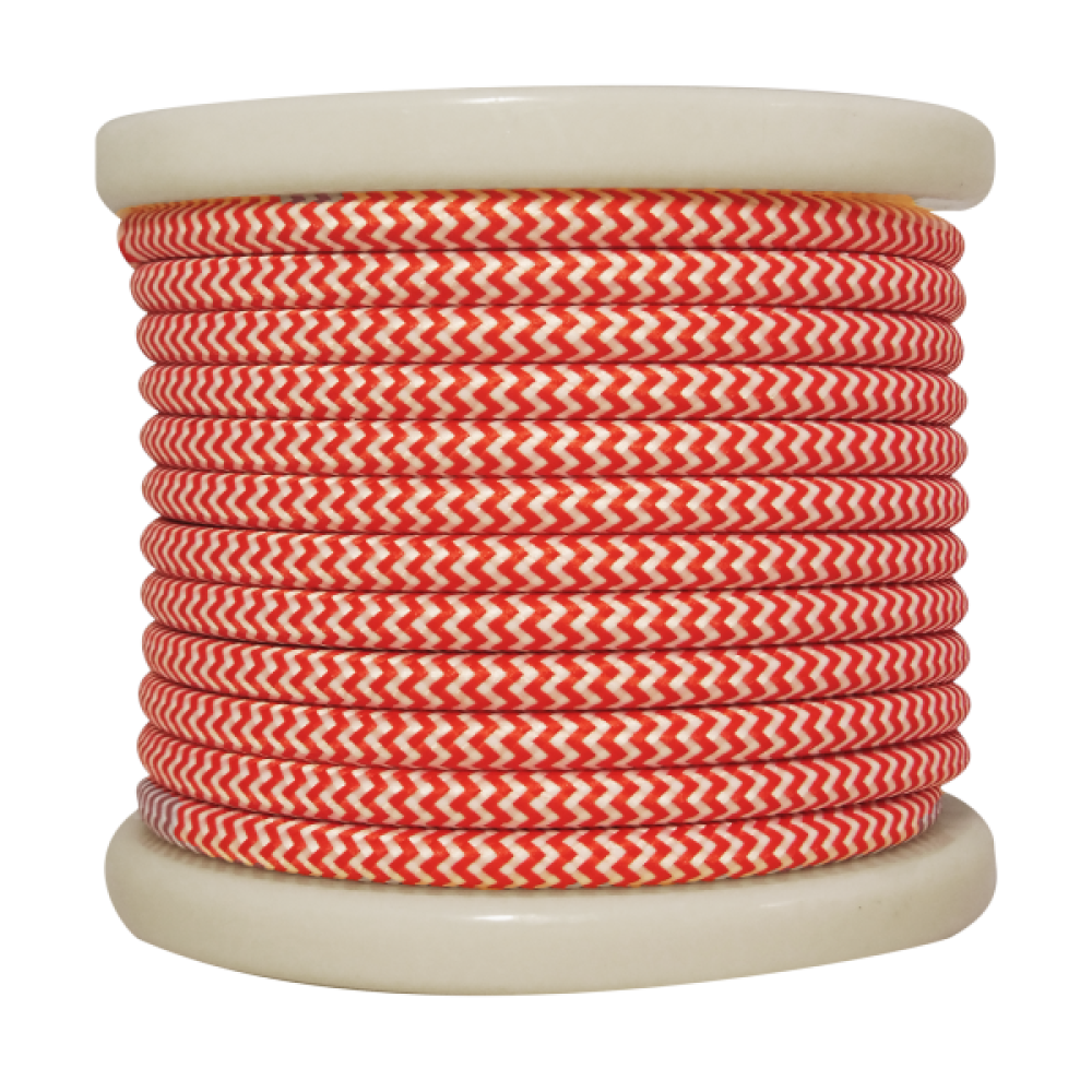 EL330029 | Textile Cable 2x0.75mm²- ρολλό 10mt – Kόκκινο και Λευκό EL330029 | Textile Cable 2x0.75mm²- ρολλό 10mt – Kόκκινο και Λευκό