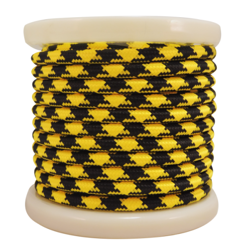 EL330039 | Textile Cable 2x0.75mm²- ρολό 10mt - Κίτρινο & Μαύρο 