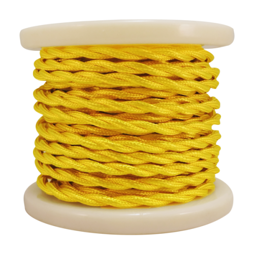 EL338002 | Textile Cable Τwist 2x0.75mm²- ρολλό 10mt – ΚΙΤΡΙΝΟ