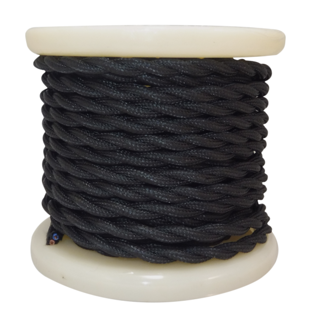 EL338006 | Textile Cable Τwist 2x0.75mm²- ρολλό 10mt – ΜΑΥΡΟ EL338006 | Textile Cable Τwist 2x0.75mm²- ρολλό 10mt – ΜΑΥΡΟ