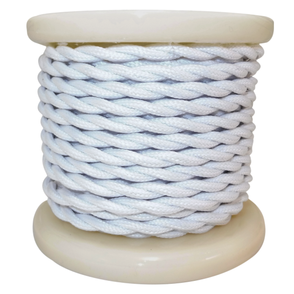 EL338016 | Textile Cable Τwist 2x0.75mm²- ρολλό 10mt – ΛΕΥΚΟ EL338016 | Textile Cable Τwist 2x0.75mm²- ρολλό 10mt – ΛΕΥΚΟ