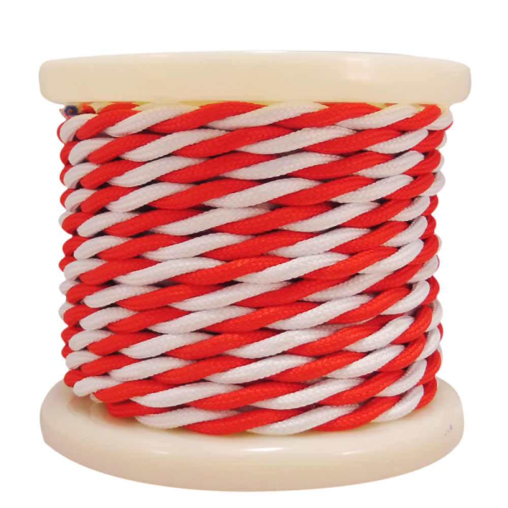 EL338028 | Textile Cable Τwist 2x0.75mm²- ρολλό 10mt – Κόκκινο & λευκό EL338028 | Textile Cable Τwist 2x0.75mm²- ρολλό 10mt – Κόκκινο & λευκό