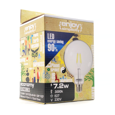 EL822862 | LED FILLAMENT CLEAR|G125 7.2W(>60w) E27|6500k|806lm|{enjoysimplicity}™ EL822862 | LED FILLAMENT CLEAR|G125 7.2W(>60w) E27|6500k|806lm|{enjoysimplicity}™
