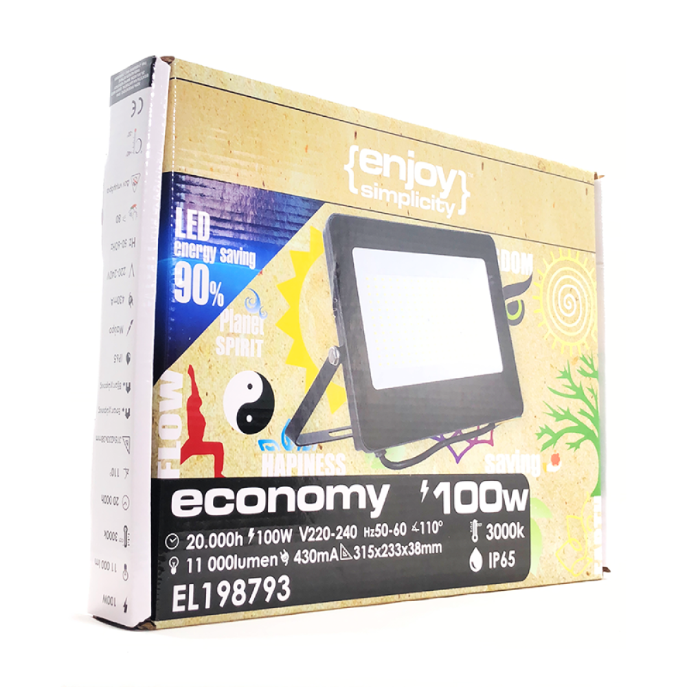 EL198793 | LED 100W|3000k|11000lm FLOODLIGHT IP65|BLACK|{enjoysimplicity}™ EL198793 | LED 100W|3000k|11000lm FLOODLIGHT IP65|BLACK|{enjoysimplicity}™