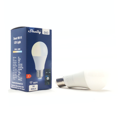 Shelly DUO A60 E27 DIM 2700-6500K Wi-Fi - EAN 3800235262122 Shelly DUO A60 E27 DIM 2700-6500K Wi-Fi - EAN 3800235262122
