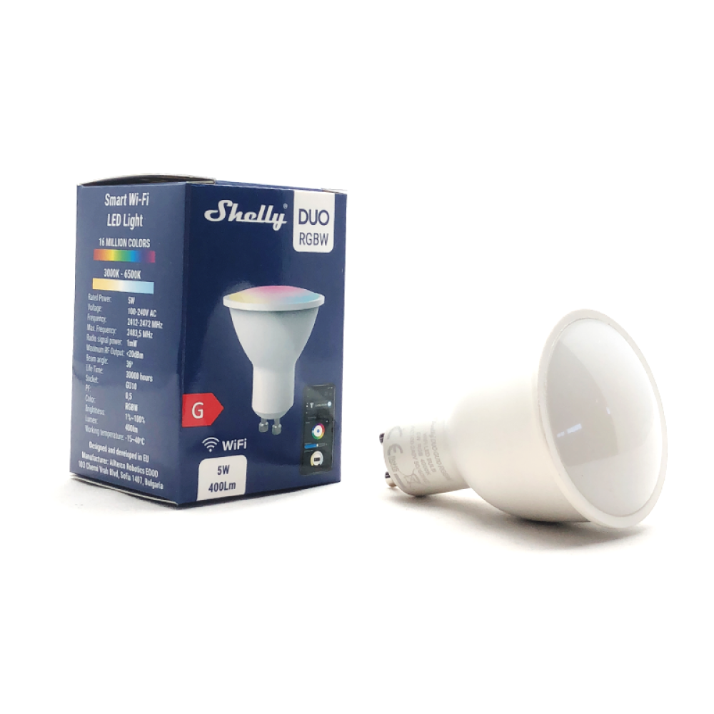 Shelly DUO RGBW GU10 Wi-Fi - EAN 3800235262313 Shelly DUO RGBW GU10 Wi-Fi - EAN 3800235262313