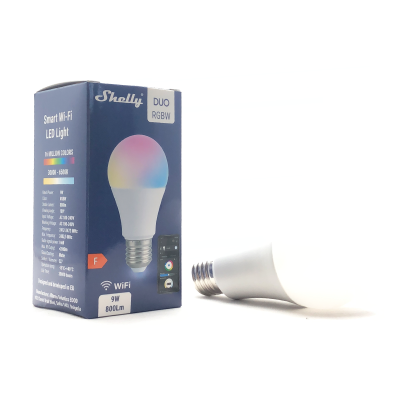 Shelly DUO RGBW A60 E27 Wi-Fi - EAN 3800235262306 Shelly DUO RGBW A60 E27 Wi-Fi - EAN 3800235262306