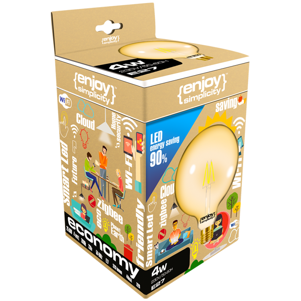 EL825909 | LED FILLAMENT AMBER DIM|G95 7.5W(>54w) E27|2000k|700lm|{enjoysimplicity}™ EL825909 | LED FILLAMENT AMBER DIM|G95 7.5W(>54w) E27|2000k|700lm|{enjoysimplicity}™