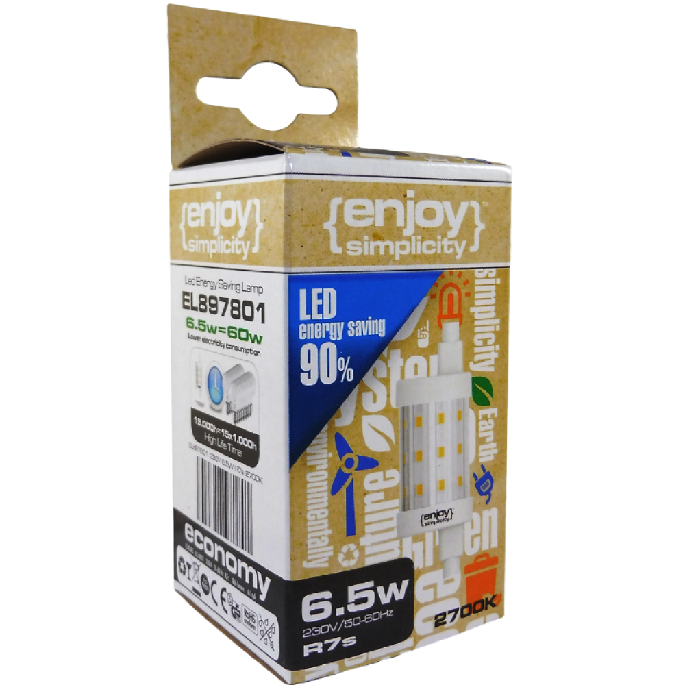 EL897801 | LED R7s 78mm|6.5W(>60W)|2700k|806lm|{enjoysimplicity}™ EL897801 | LED R7s 78mm|6.5W(>60W)|2700k|806lm|{enjoysimplicity}™