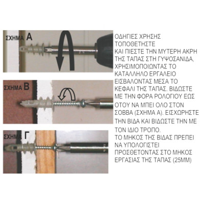 1165 | ELFIX™ ΑΥΤΟΒΙΔΩΜΕΝΟ ΒΙΣΜΑ ΓΥΨΟΣΑΝΙΔΑΣ Φ14xL29mm ΜΕ ΒΙΔΑ 1165 | ELFIX™ ΑΥΤΟΒΙΔΩΜΕΝΟ ΒΙΣΜΑ ΓΥΨΟΣΑΝΙΔΑΣ Φ14xL29mm ΜΕ ΒΙΔΑ