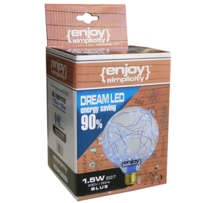 EL125106 | DreamLED Stars G125|1.5W E27|ΜΠΛΕ| {enjoysimplicity}™ EL125106 | DreamLED Stars G125|1.5W E27|ΜΠΛΕ| {enjoysimplicity}™