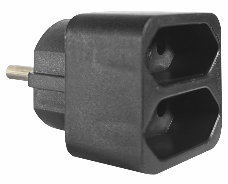 ELP31202 | ELP31202 | ΑΝΤΑΠΤOΡΑΣ SCHUKO > 2Θ ΙΙ x16A max:1150W IP20 ΜΑΥΡΟ