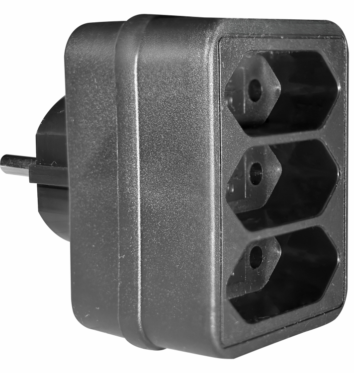 ELP31302 | ELP31302 | ΑΝΤΑΠΤOΡΑΣ SCHUKO > 3Θ ΙΙ x16A max:1700W IP20 ΜΑΥΡΟ