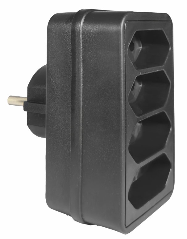 ELP31402 | ELP31402 | ΑΝΤΑΠΤOΡΑΣ SCHUKO > 4Θ ΙΙ x16A max:2300W IP20 ΜΑΥΡΟ