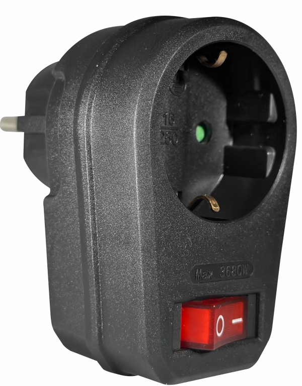 ELP32102 | ELP32102 | ΑΝΤΑΠΤOΡΑΣ ΜΕ ΔΙΑΚ. SCHUKO > 1Θ SCHUKO max:3680W IP20 ΜΑΥΡΟ
