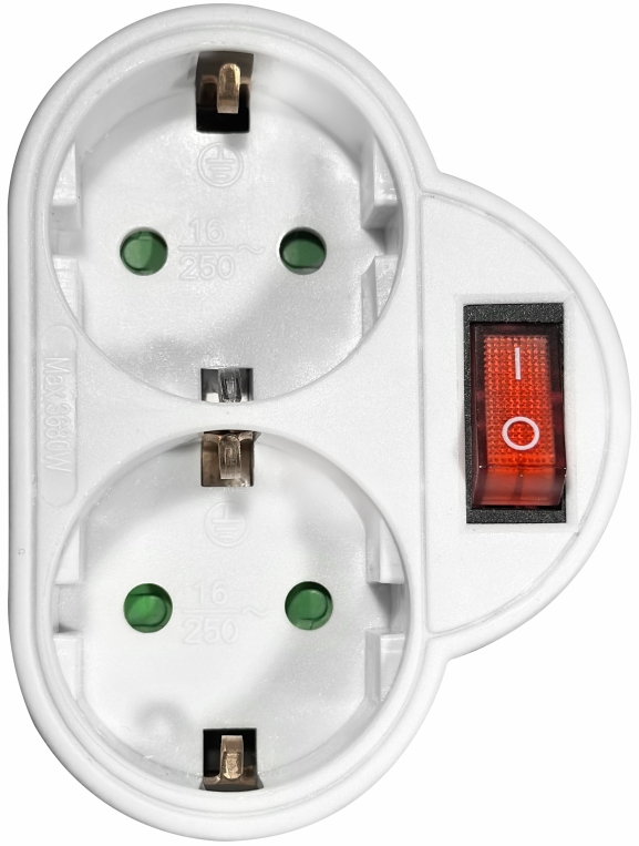 ELP34201 | ELP34201 | ΑΝΤΑΠΤOΡΑΣ ΜΕ ΔΙΑΚ. SCHUKO > 2Θ SCHUKO max:3680W IP20 ΛΕΥΚΟ