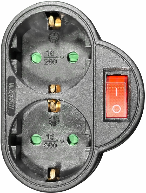ELP34202 | ELP34202 | ΑΝΤΑΠΤOΡΑΣ ΜΕ ΔΙΑΚ. SCHUKO > 2Θ SCHUKO max:3680W IP20 ΜΑΥΡΟ